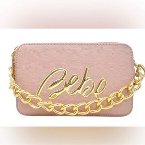 Bebe Blush Crossbody Bag with Gold Accents